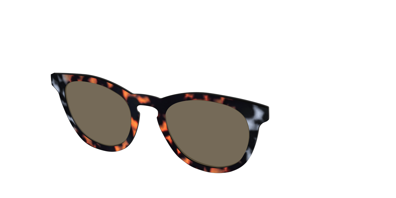 The Polarized Gray & Amber Tortoise Sun Top - Angle Top Image - Pair Eyewear