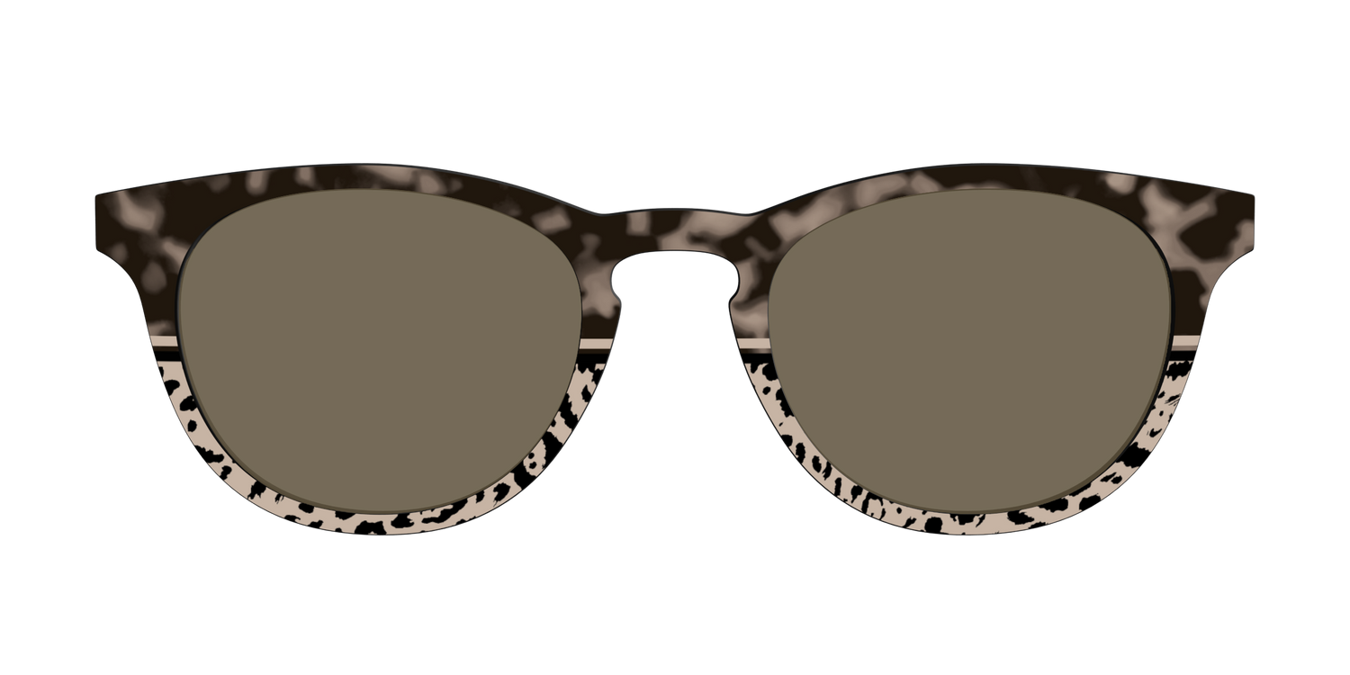 The Polarized Ink Blot Tortoise Split Sun Top - Front Top Image - Pair Eyewear
