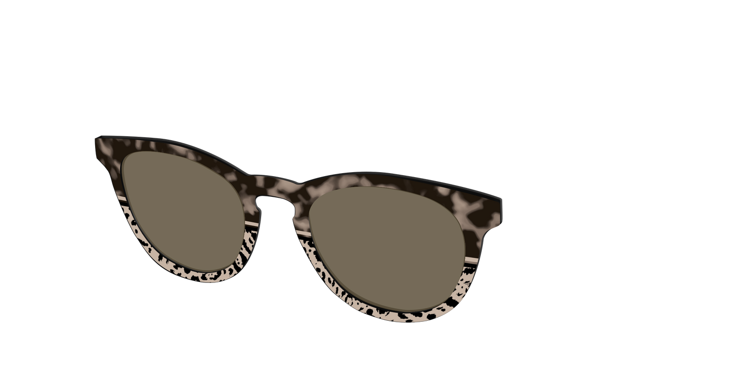 The Polarized Ink Blot Tortoise Split Sun Top - Angle Top Image - Pair Eyewear