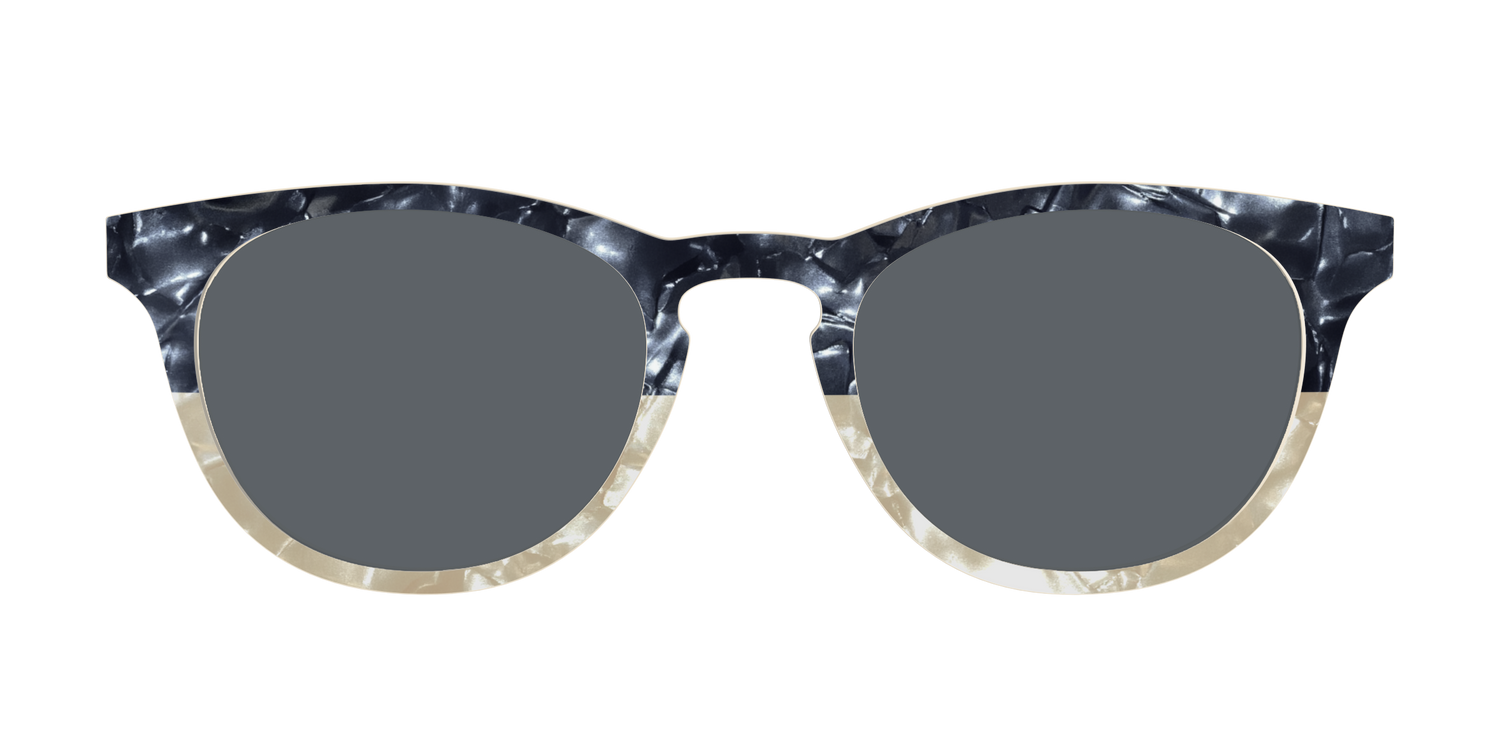 The Polarized Navy to Taupe Pearl Split Sun Top - Front Top Image - Pair Eyewear