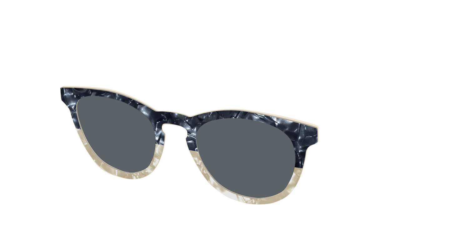 The Polarized Navy to Taupe Pearl Split Sun Top - Angle Top Image - Pair Eyewear