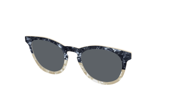 The Polarized Navy to Taupe Pearl Split Sun Top - Angle Top Thumbnail - Pair Eyewear