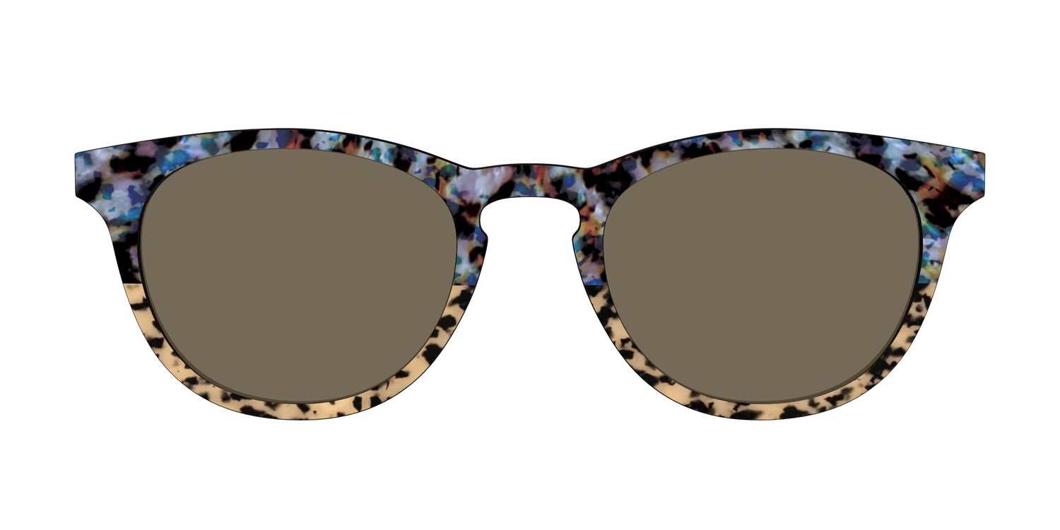 The Polarized Oasis Tortoise Split Sun Top - Front Top Image - Pair Eyewear
