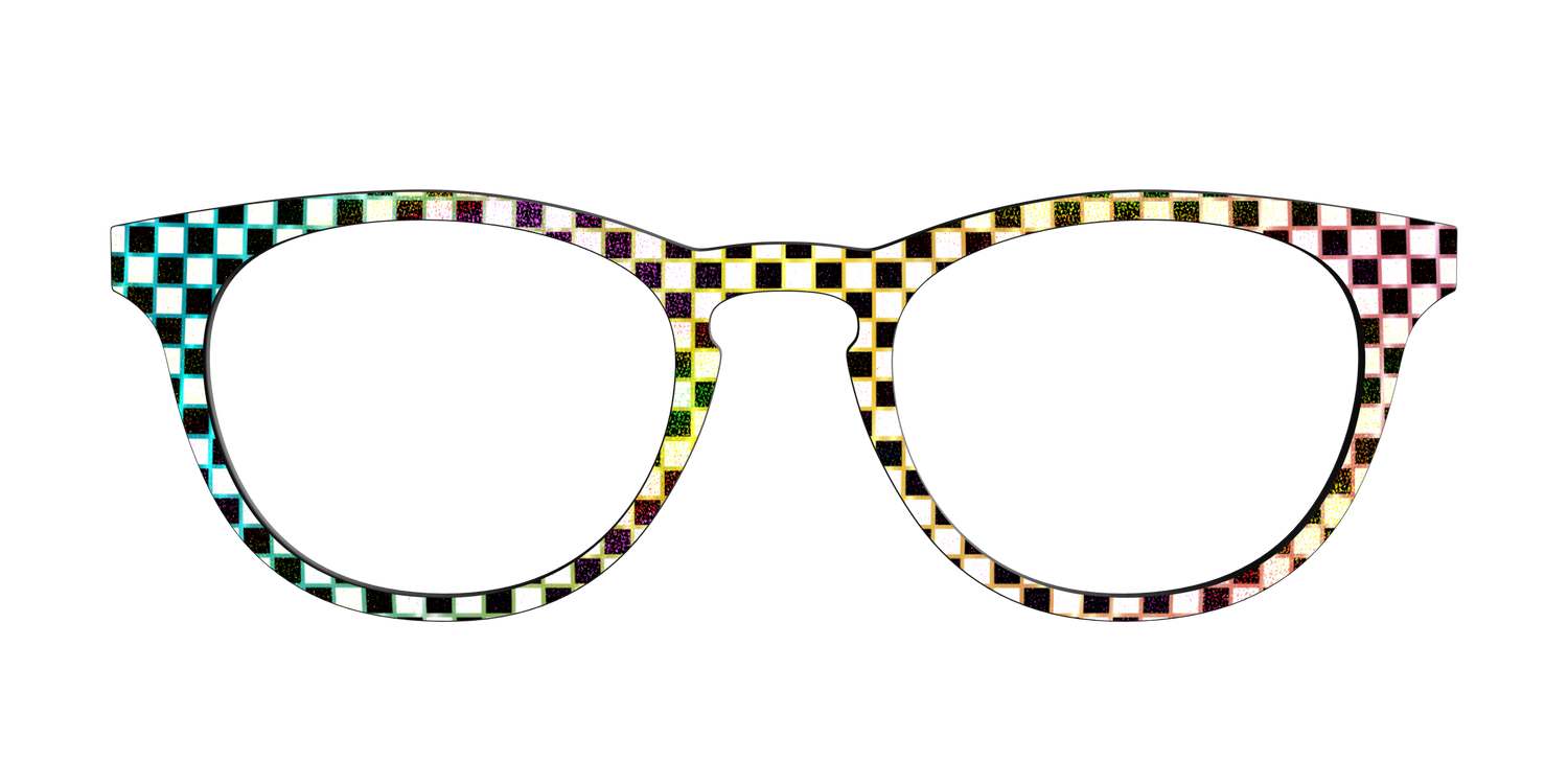 The Rainbow Foil Check - Front Top Image - Pair Eyewear