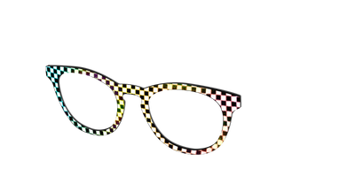 The Rainbow Foil Check - Angle Top Thumbnail - Pair Eyewear