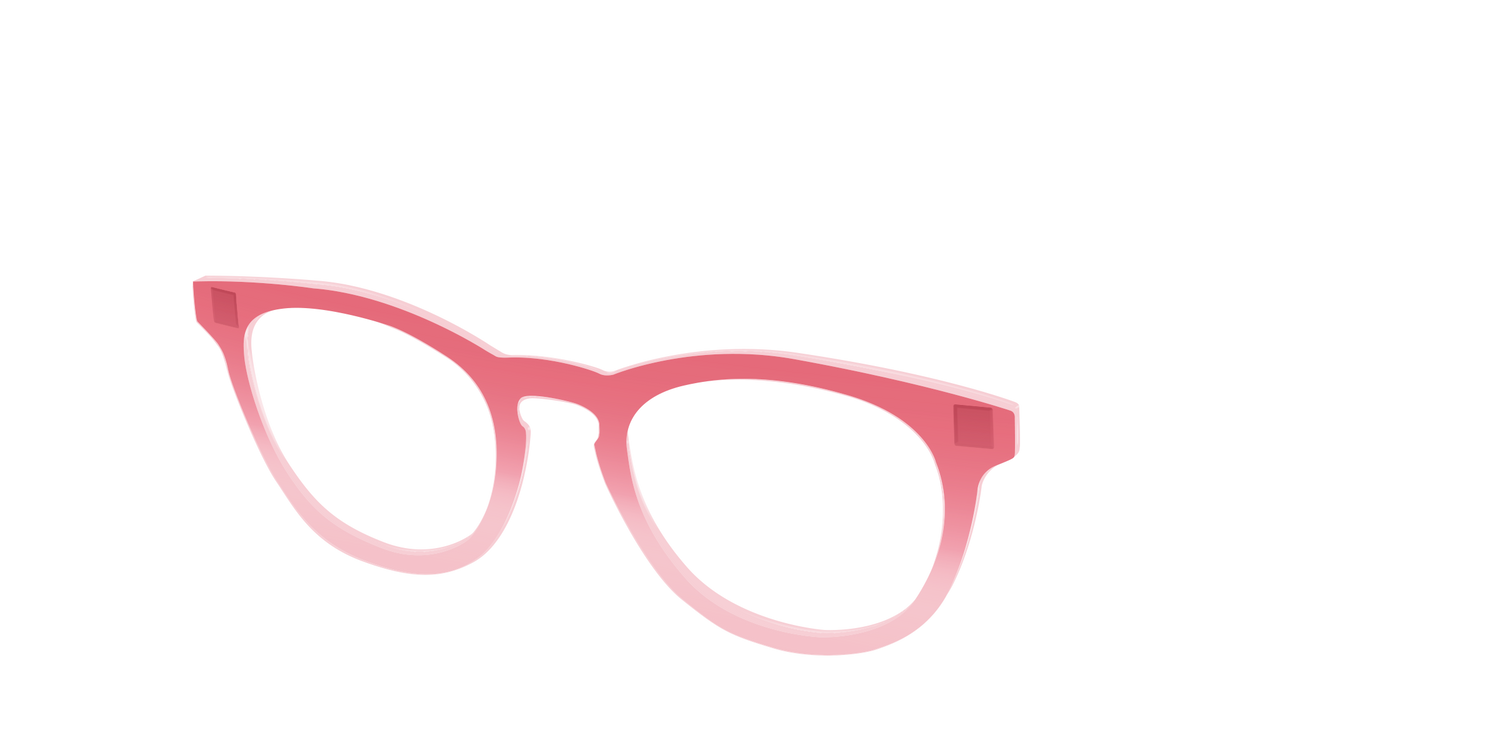 The Red to Coral Gradient Crystal - Angle Top Image - Pair Eyewear