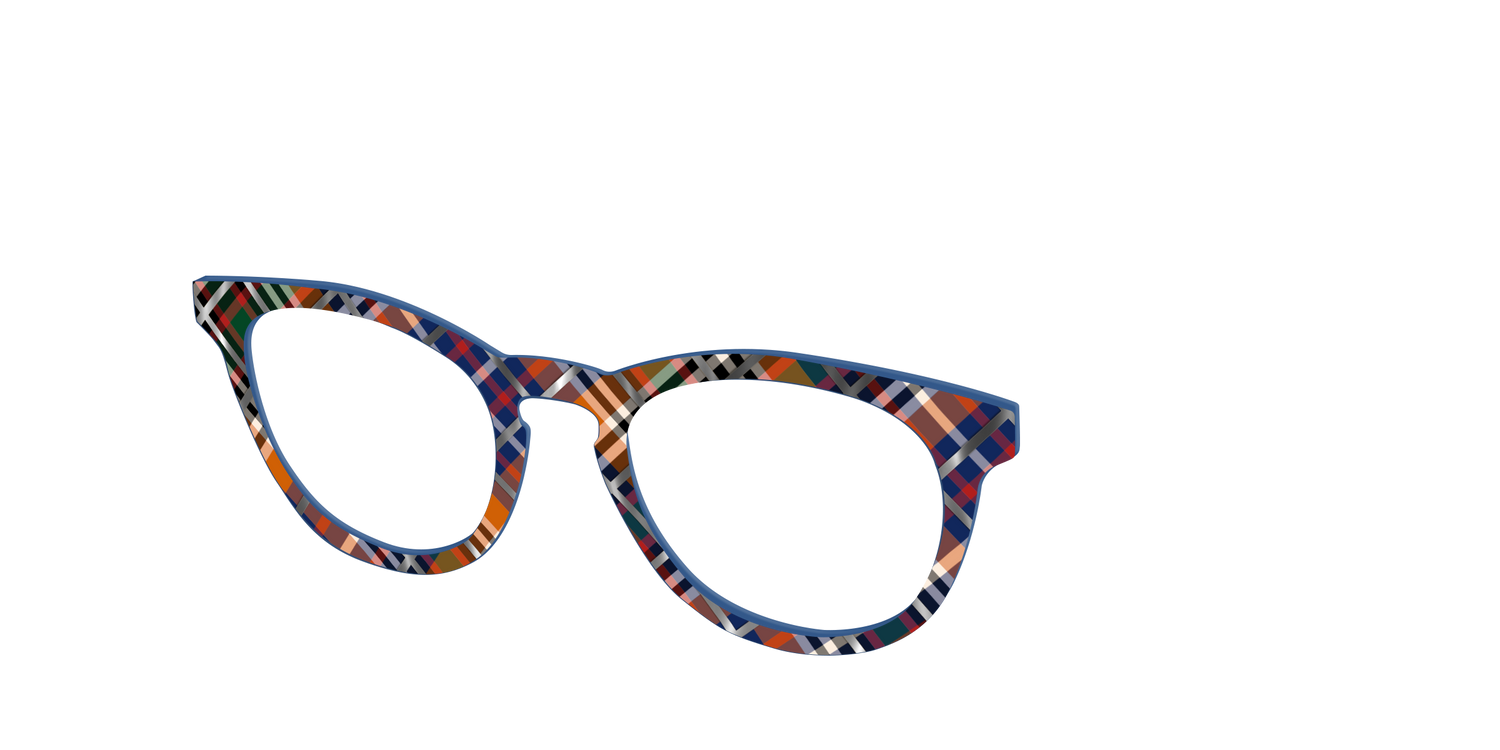 The Scholastic Plaid with Foil - Angle Top Image - Pair Eyewear
