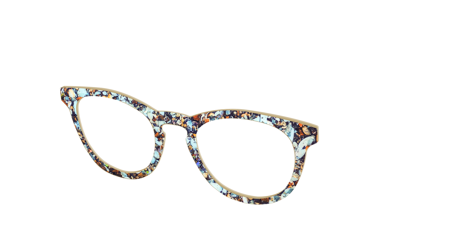 The Seashell Tortoise with Holographic Glitter - Angle Top Image - Pair Eyewear