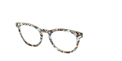 The Seashell Tortoise with Holographic Glitter - Angle Top Thumbnail - Pair Eyewear