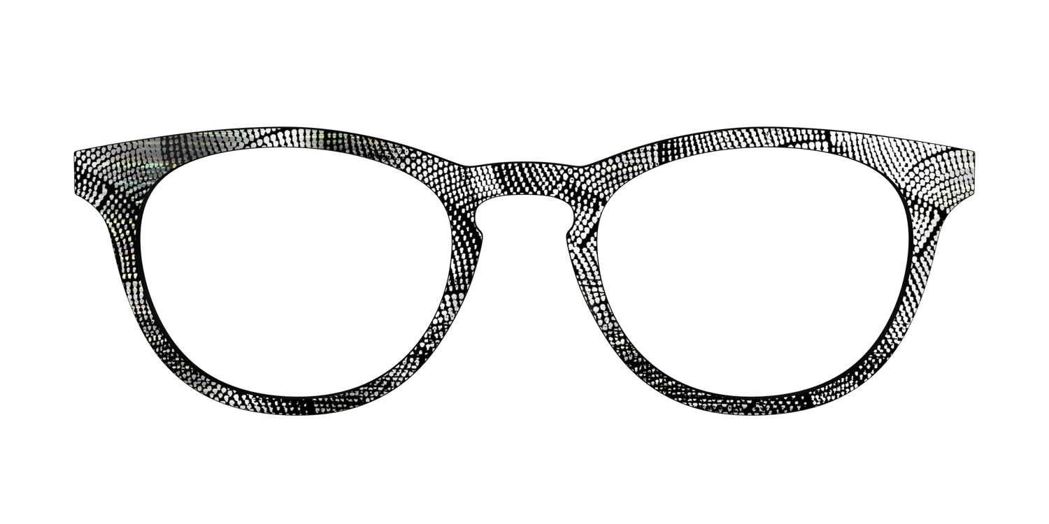 The Silver Iridescent Sound Waves - Front Top Image - Pair Eyewear