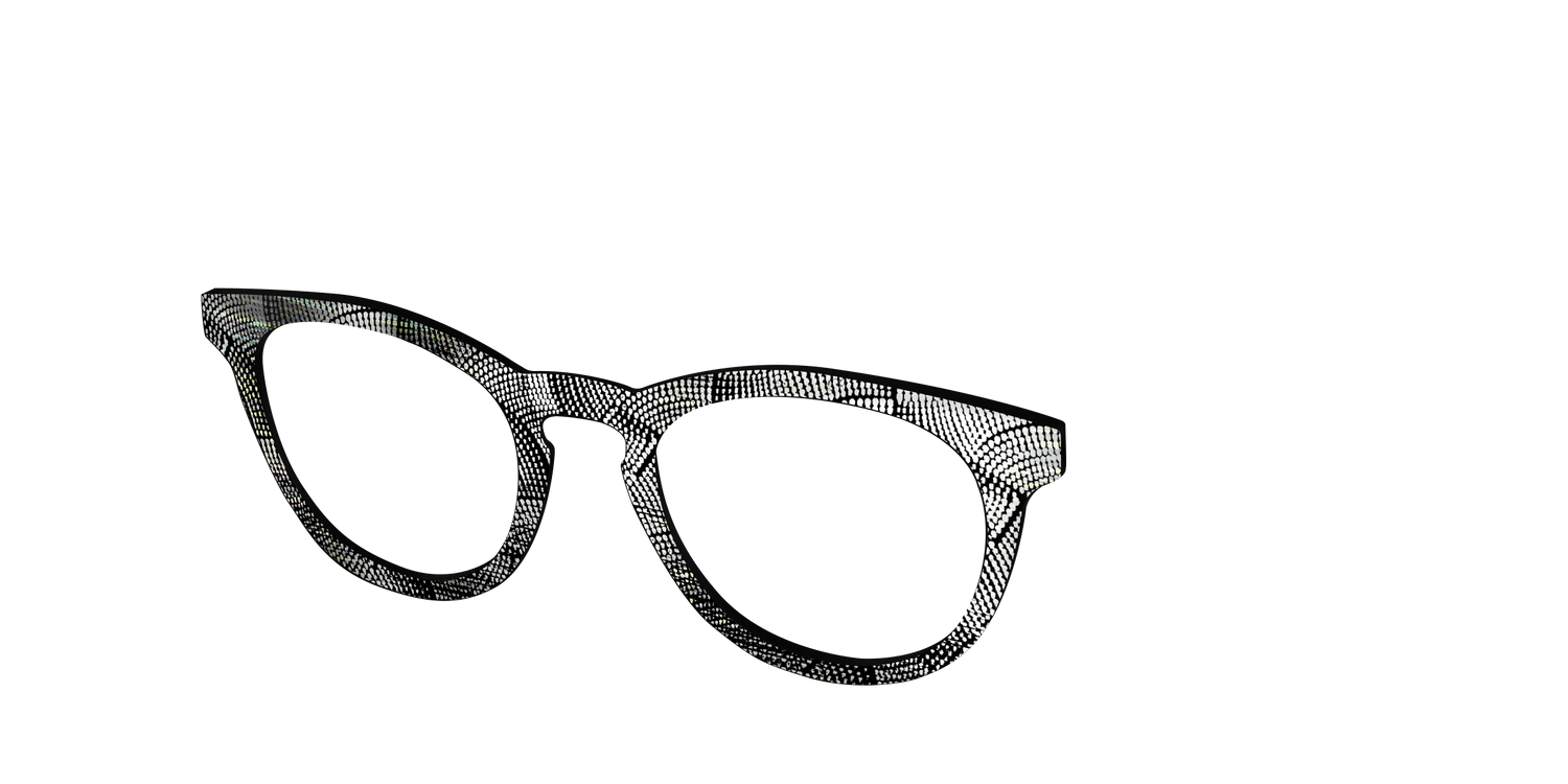 The Silver Iridescent Sound Waves - Angle Top Image - Pair Eyewear