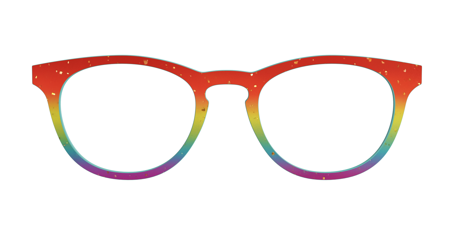 The Spectrum Gradient with Gold Flakes - Front Top Image - Pair Eyewear