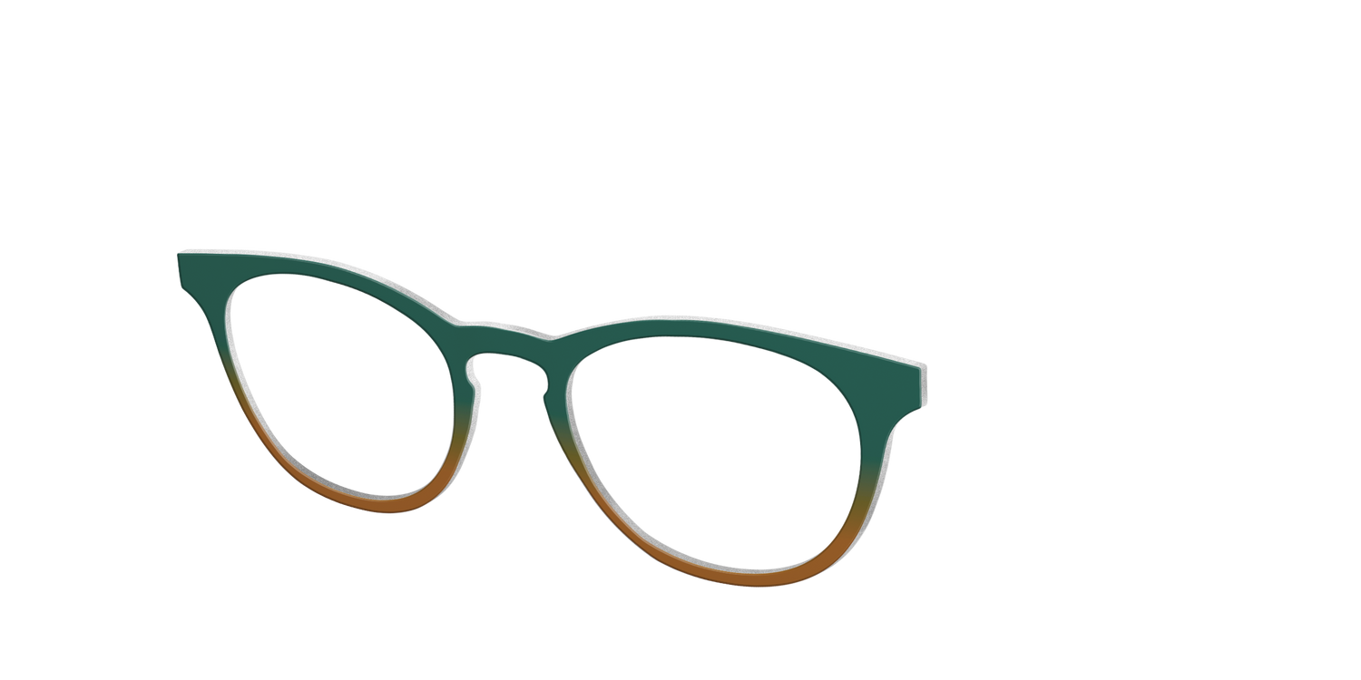 The Spruce to Toffee Gradient - Angle Top Image - Pair Eyewear