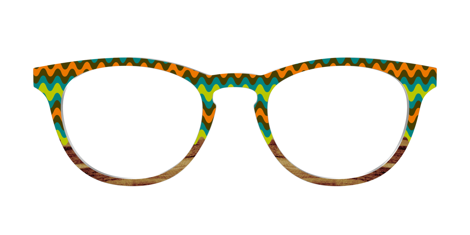 The Woodgrain Waves - Front Top Image - Pair Eyewear