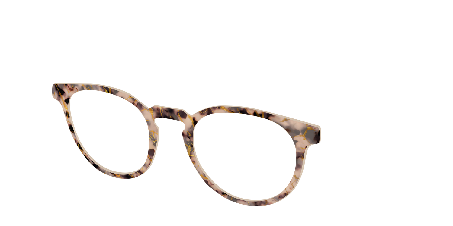 The Almond Tortoise with Gold Streaks - Angle Top Image - Pair Eyewear