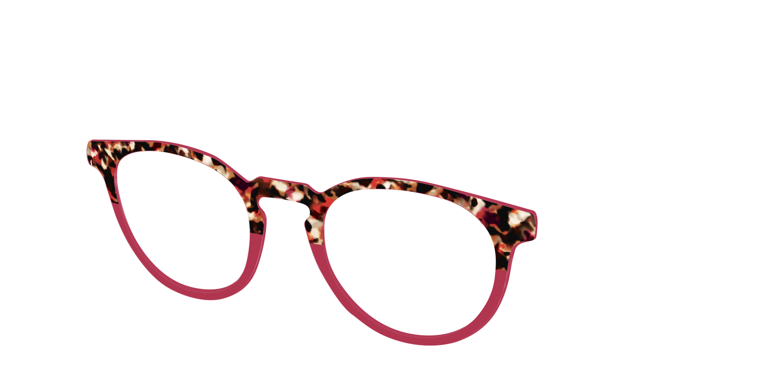 The Auburn Tortoise Crystal Split - Angle Top Image - Pair Eyewear