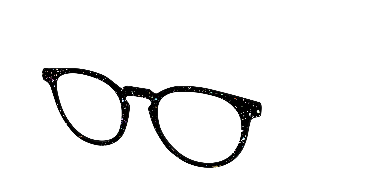The Black Holographic Flakes - Angle Top Image - Pair Eyewear