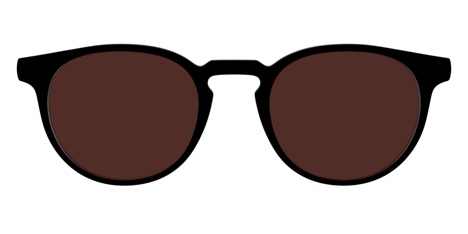 The Black with Brown Golf Lens - Front Top Image - Pair Eyewear