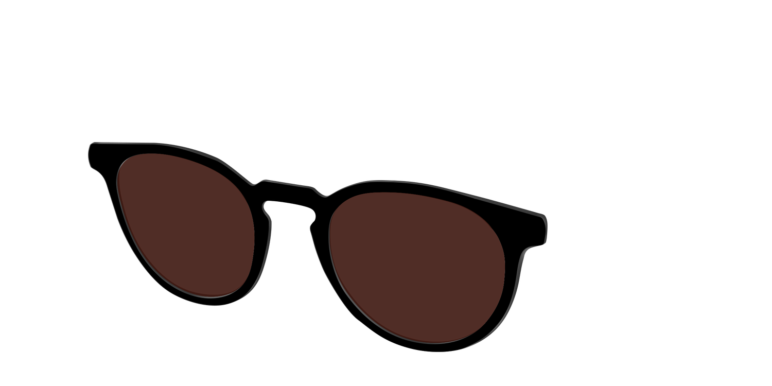 The Black with Brown Golf Lens - Angle Top Image - Pair Eyewear
