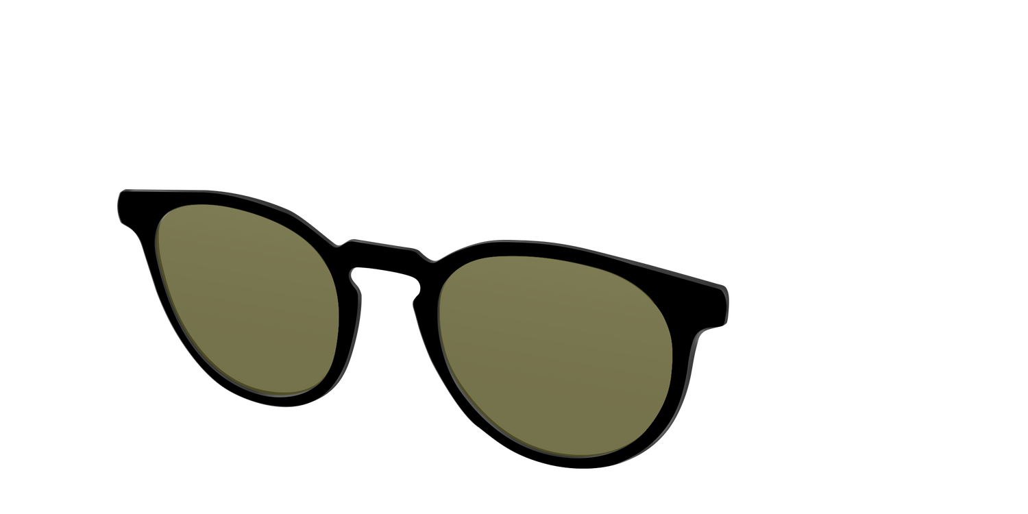The Black with Green Racquet Sport Lens - Angle Top Image - Pair Eyewear