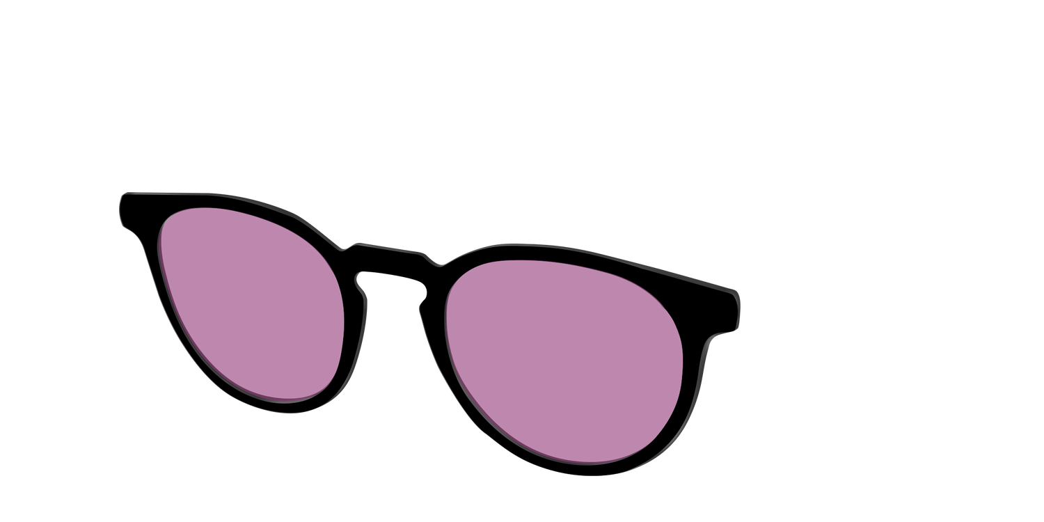 The Black with Pink Racquet Sport Lens - Angle Top Image - Pair Eyewear
