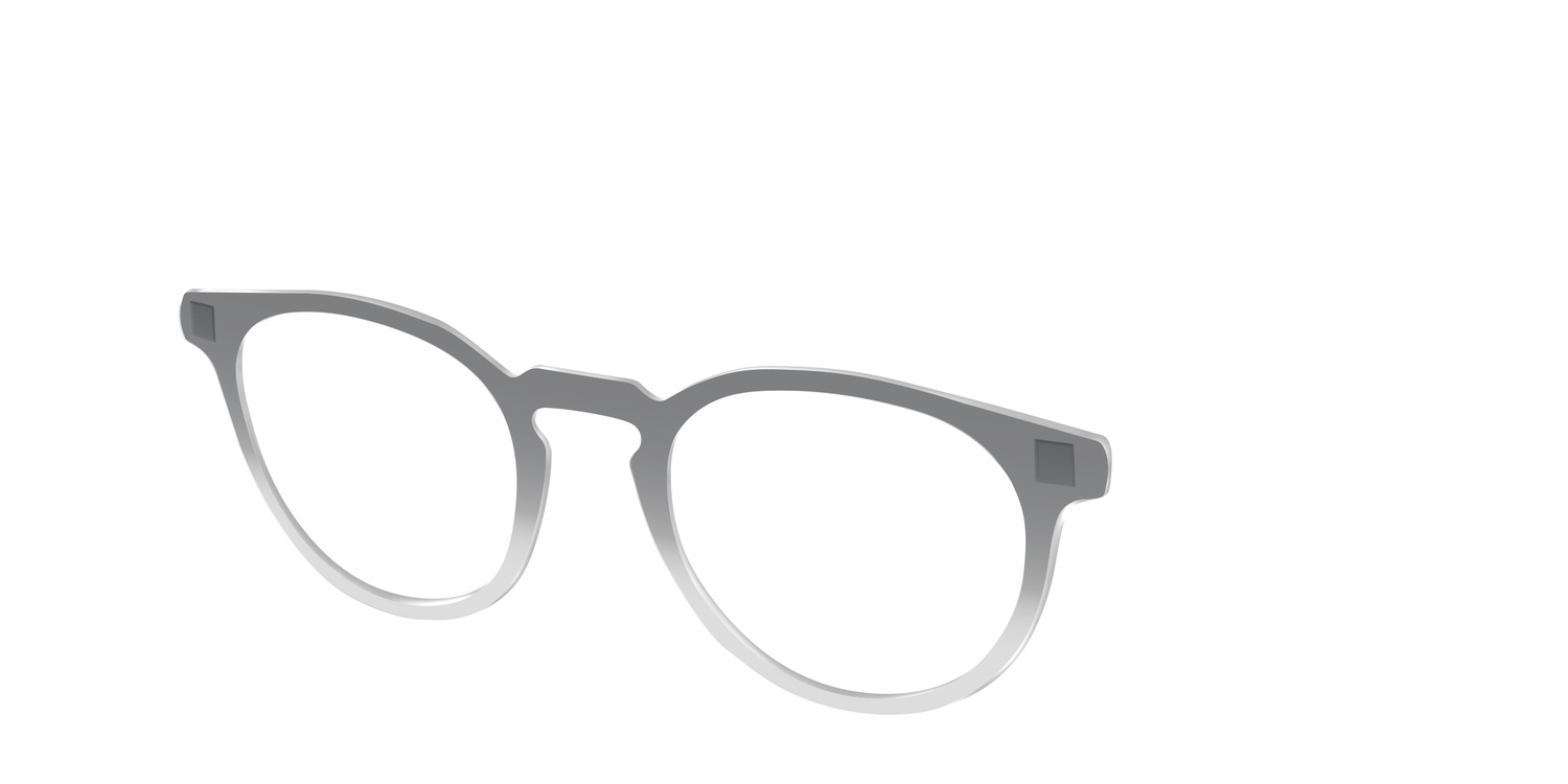The Charcoal to Light Gray Gradient Crystal - Angle Top Image - Pair Eyewear
