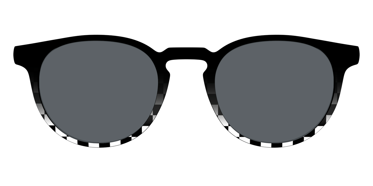 The Polarized Checkerboard Fade Sun Top - Front Top Image - Pair Eyewear