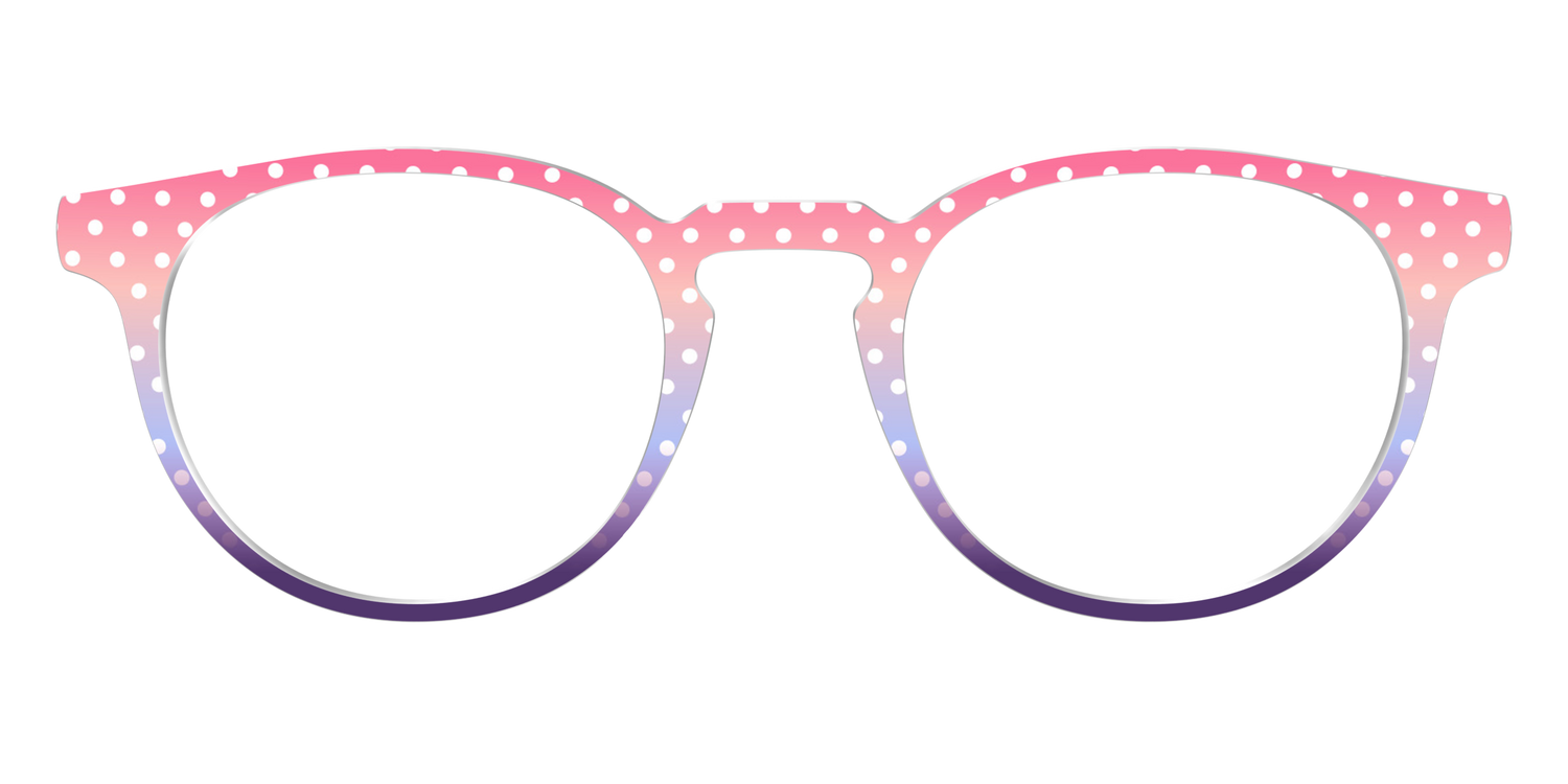 The Coral to Lilac Gradient Polka Dot - Front Top Image - Pair Eyewear