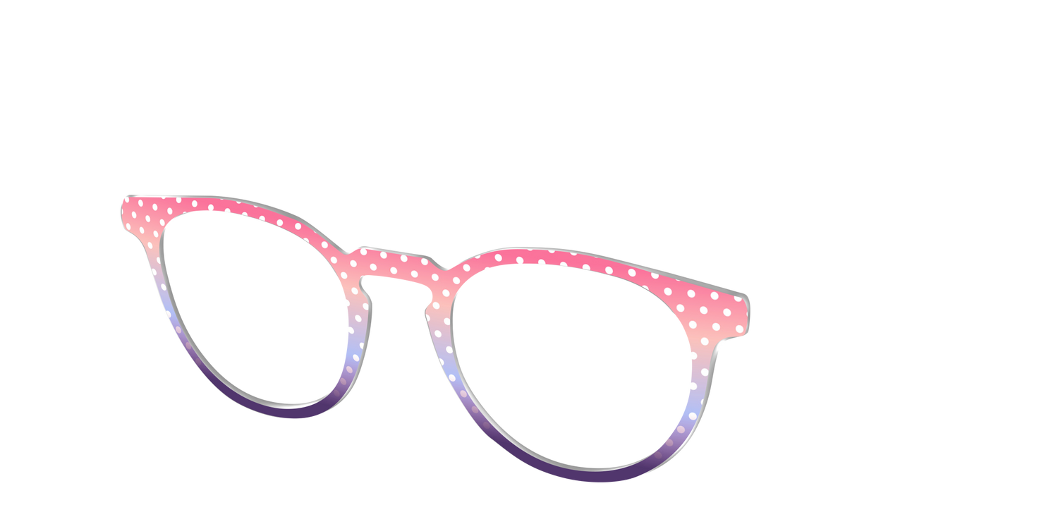 The Coral to Lilac Gradient Polka Dot - Angle Top Image - Pair Eyewear
