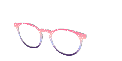 The Coral to Lilac Gradient Polka Dot - Angle Top Thumbnail - Pair Eyewear