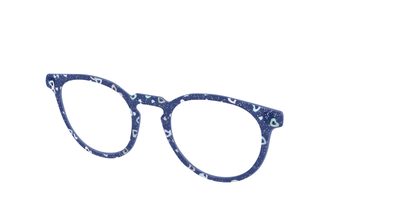 The Denim Heart Glitter Crystal - Angle Top Thumbnail - Pair Eyewear