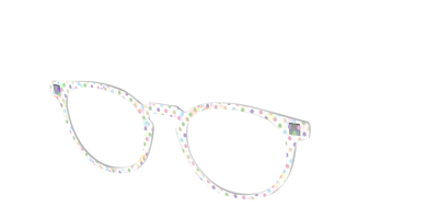 The Egg Polka Dot with Gold Foil Crystal - Angle Top Thumbnail - Pair Eyewear