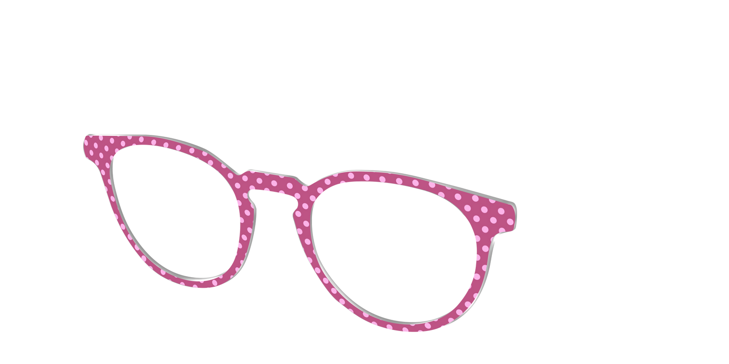 The Fuchsia Polka Dots - Angle Top Image - Pair Eyewear