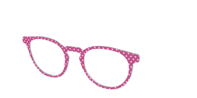 The Fuchsia Polka Dots - Angle Top Thumbnail - Pair Eyewear