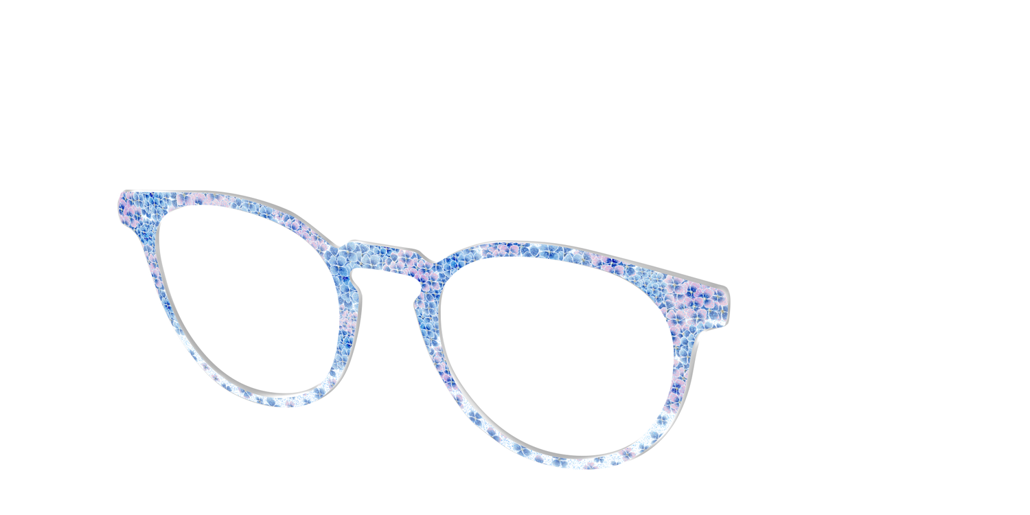 The Hydrangea Confetti Crystal with Gold Foil - Angle Top Image - Pair Eyewear