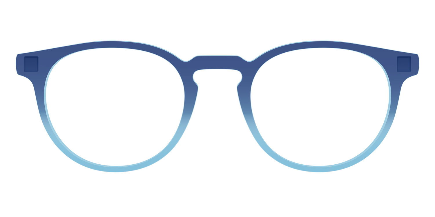 The Indigo to Sky Blue Gradient Crystal - Front Top Image - Pair Eyewear