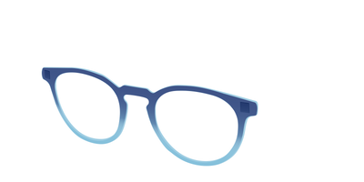 The Indigo to Sky Blue Gradient Crystal - Angle Top Thumbnail - Pair Eyewear