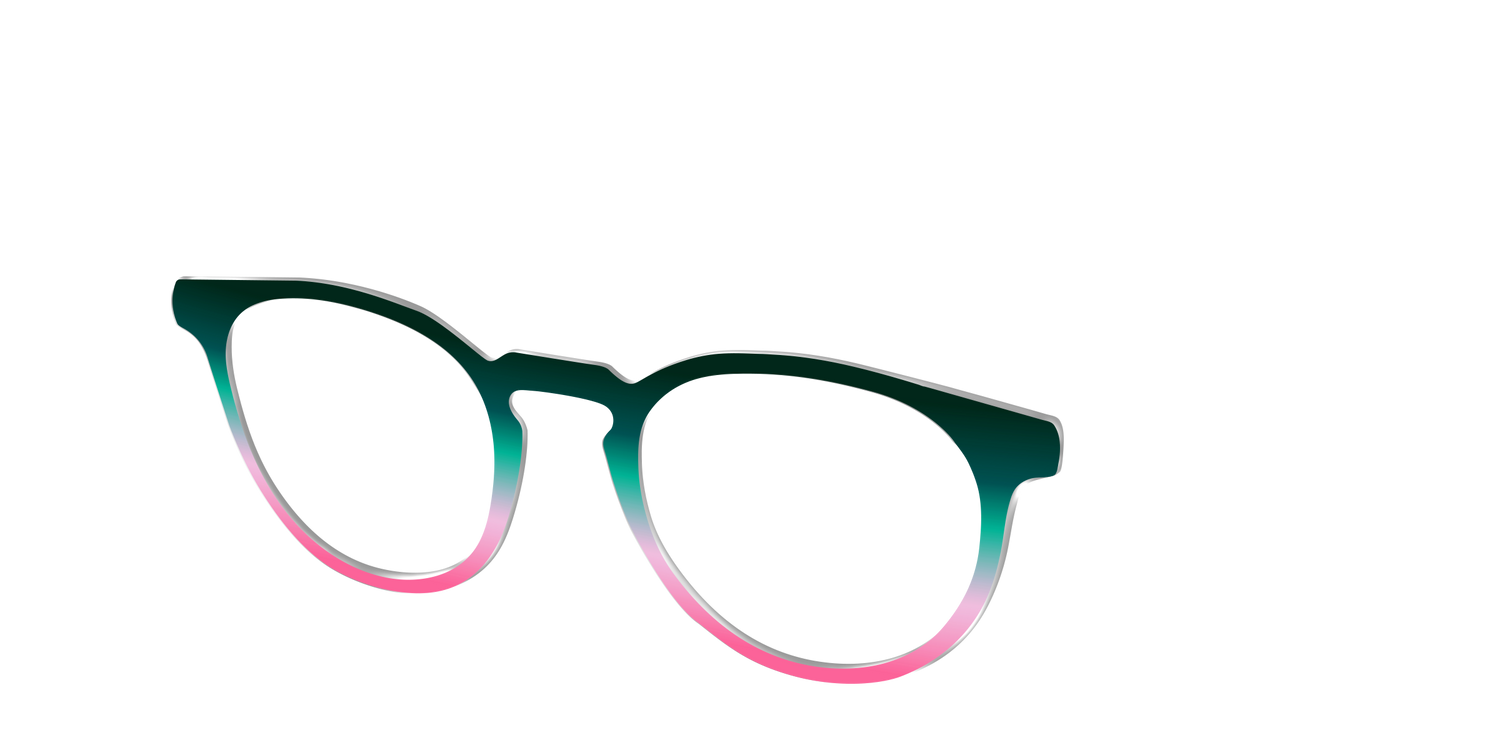 The Malachite to Peony Gradient - Angle Top Image - Pair Eyewear