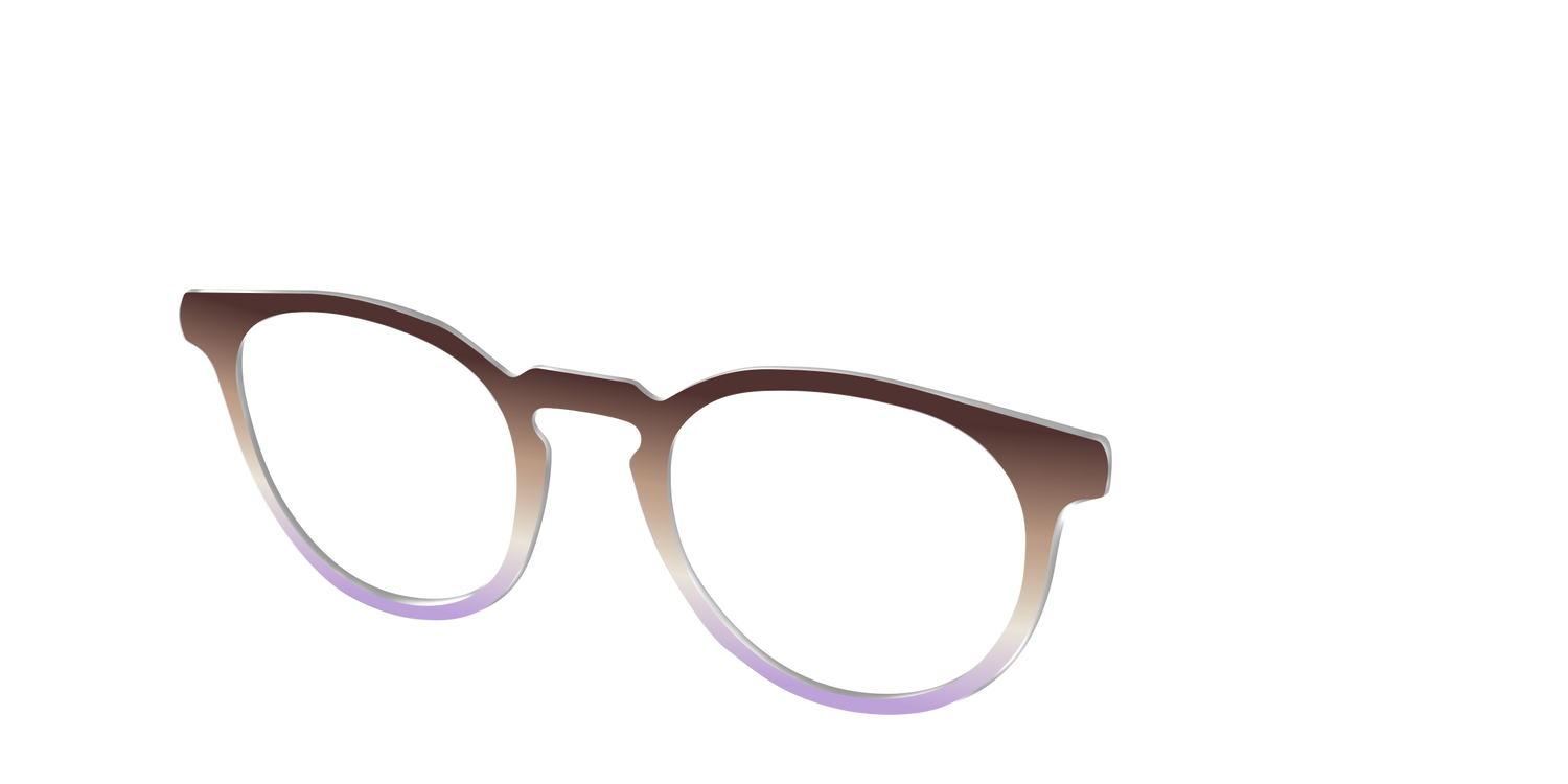 The Mocha to Light Lavender Gradient - Angle Top Image - Pair Eyewear