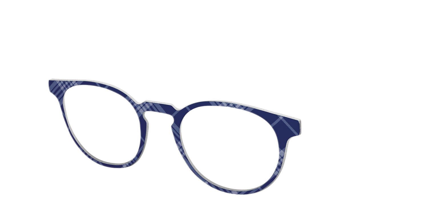 The Navy Twill Plaid - Angle Top Image - Pair Eyewear