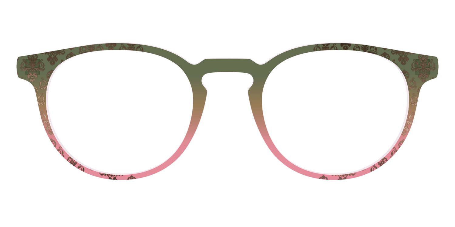 The Olive to Rose Trellis with Champagne Foil - Front Top Image - Pair Eyewear