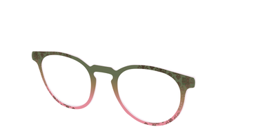 The Olive to Rose Trellis with Champagne Foil - Angle Top Thumbnail - Pair Eyewear