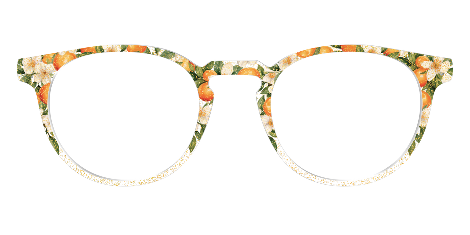 The Orange Blossom Glitter Crystal - Front Top Image - Pair Eyewear