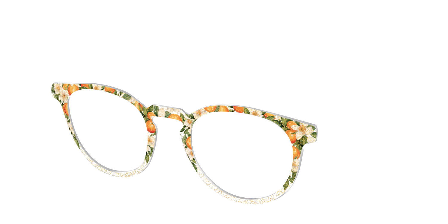 The Orange Blossom Glitter Crystal - Angle Top Image - Pair Eyewear