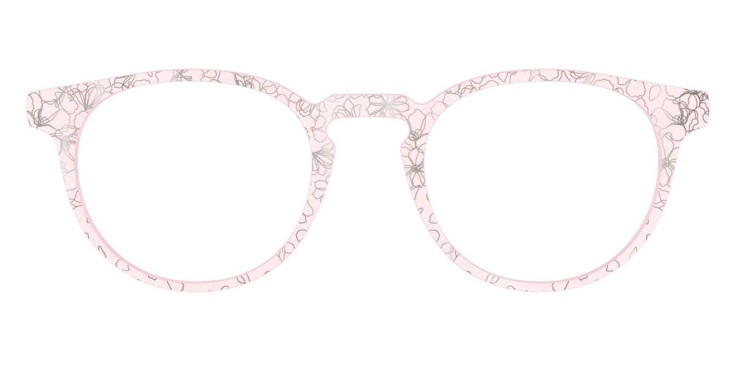 The Pink Shimmer Petals with Silver Foil - Front Top Image - Pair Eyewear