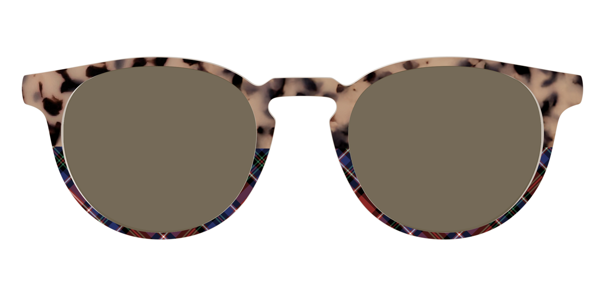 The Polarized Cookie Dough Tortoise & Plaid Split Sun Top - Front Top Image - Pair Eyewear