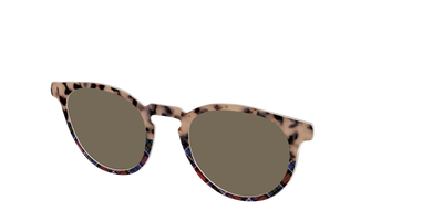 The Polarized Cookie Dough Tortoise & Plaid Split Sun Top - Angle Top Thumbnail - Pair Eyewear