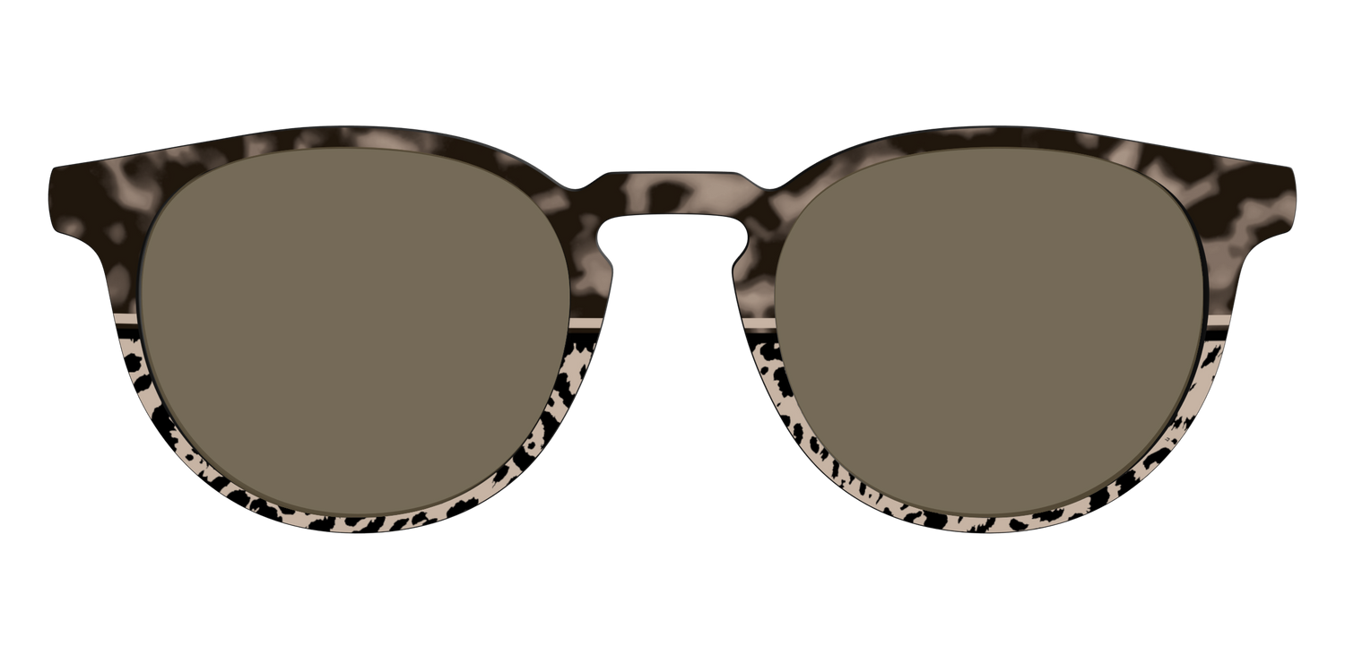 The Polarized Ink Blot Tortoise Split Sun Top - Front Top Image - Pair Eyewear