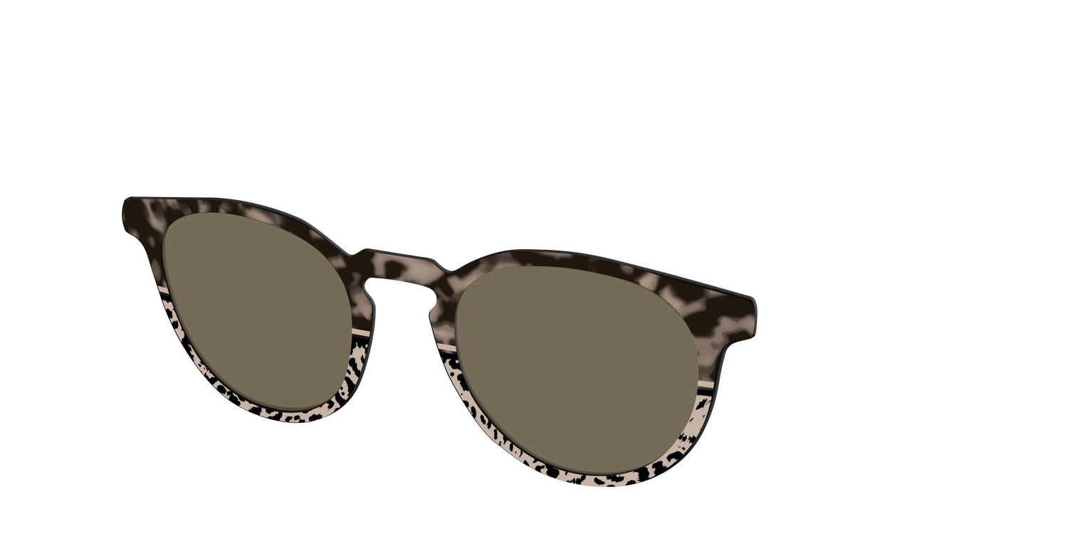 The Polarized Ink Blot Tortoise Split Sun Top - Angle Top Image - Pair Eyewear
