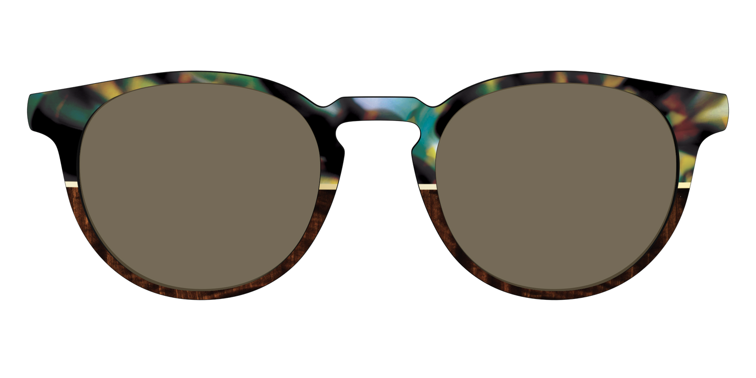 The Polarized Mirage Split with Gold Foil Sun Top - Front Top Image - Pair Eyewear